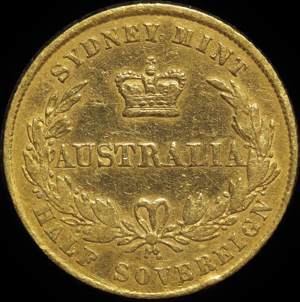1857 Sydney Mint Type II Half Sovereign Fine