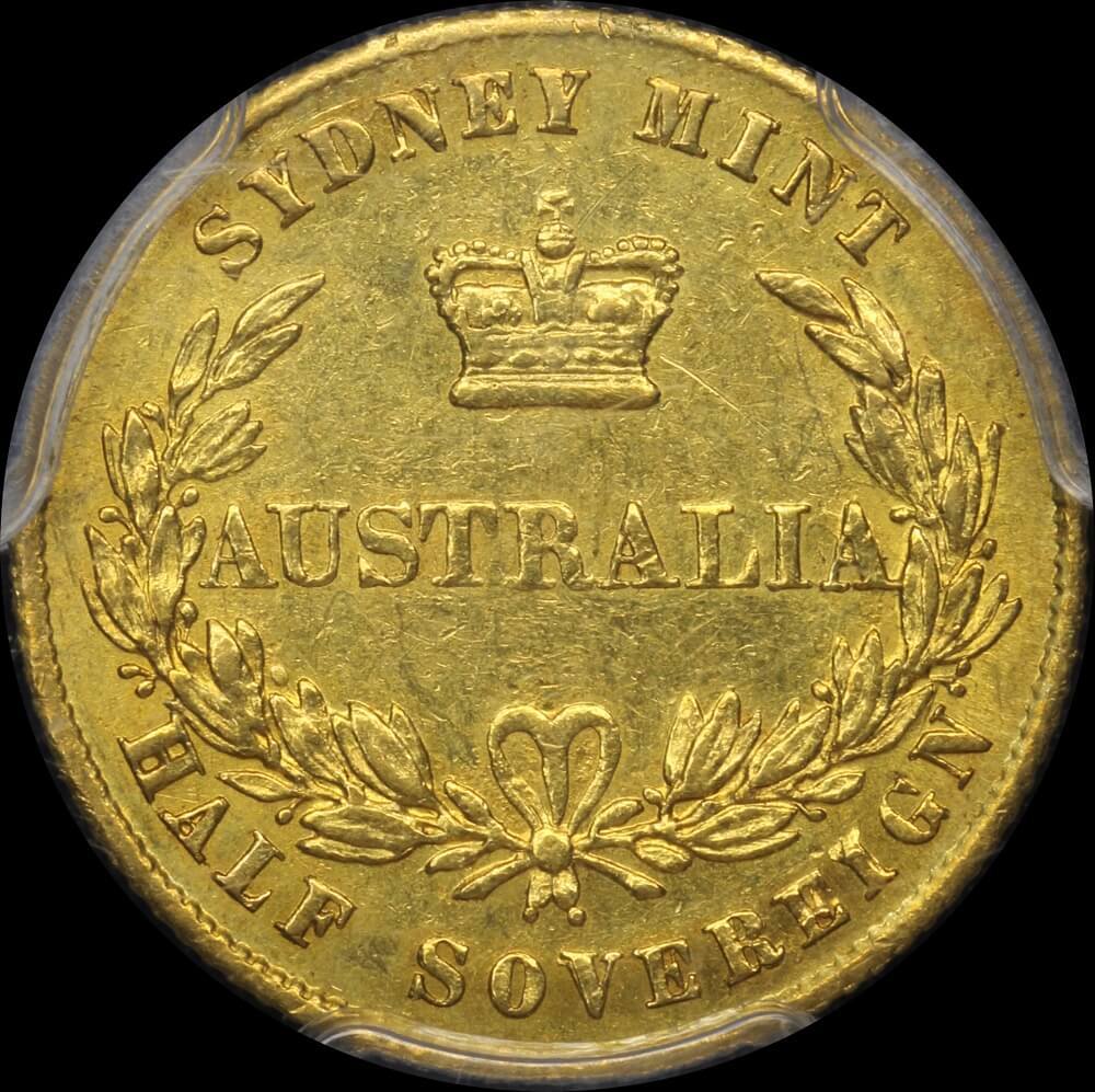 1858 Sydney Mint Type II Half Sovereign PCGS AU55