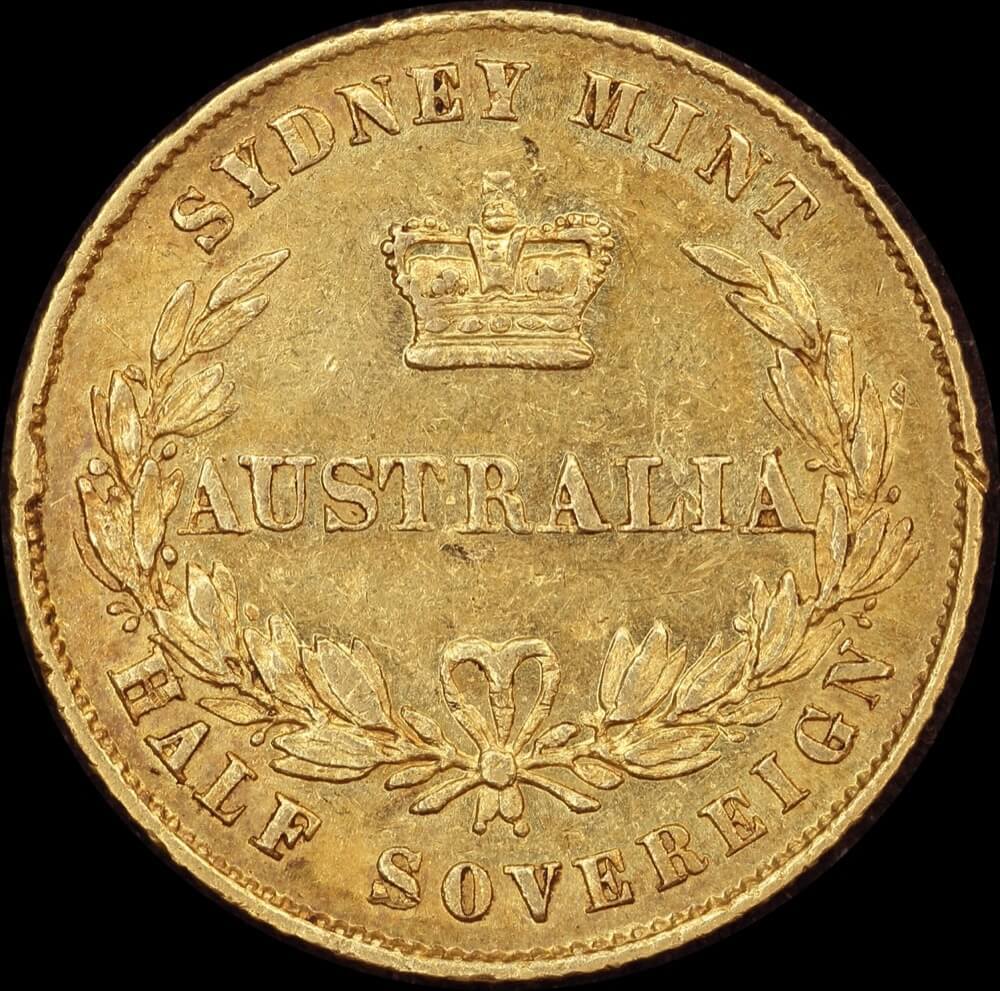 1858 Sydney Mint Type II Half Sovereign PCGS AU58