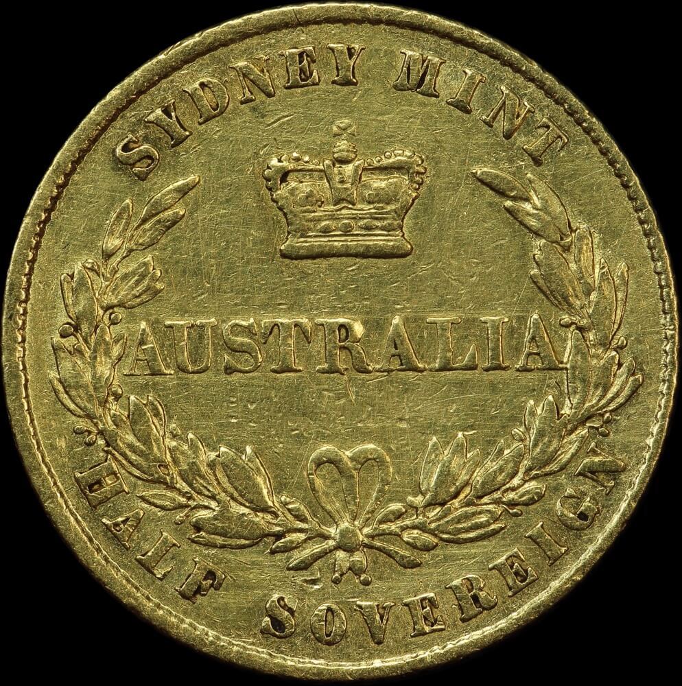 1858 Sydney Mint Type II Half Sovereign good VF