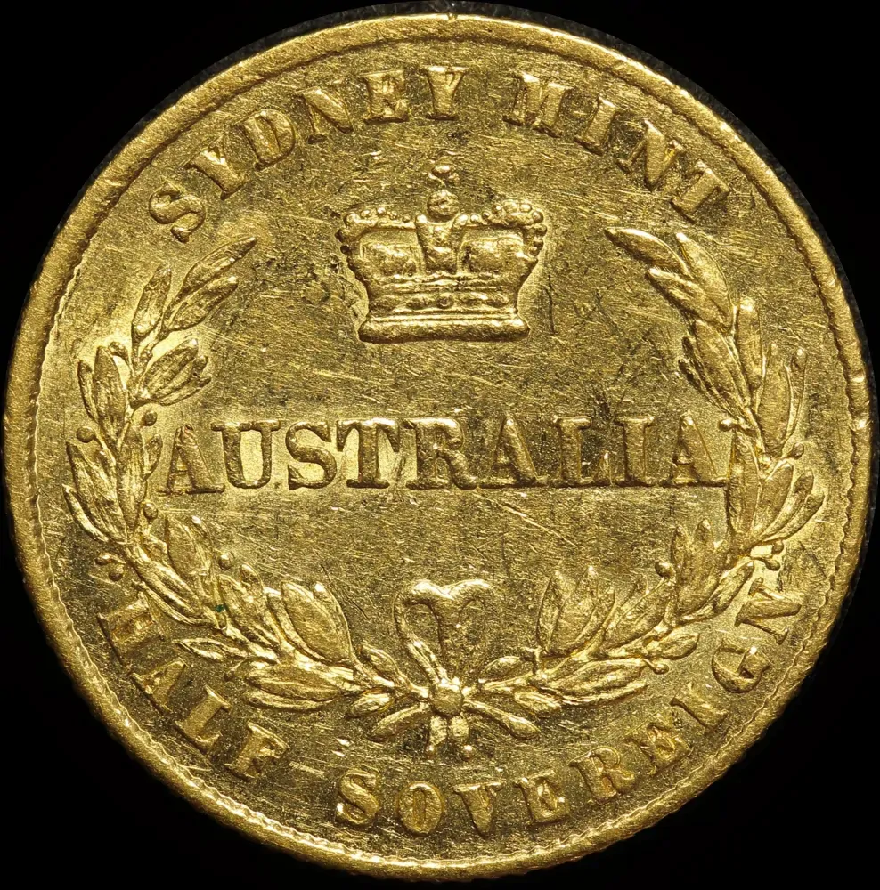 1858 Sydney Mint Type II Half Sovereign good VF