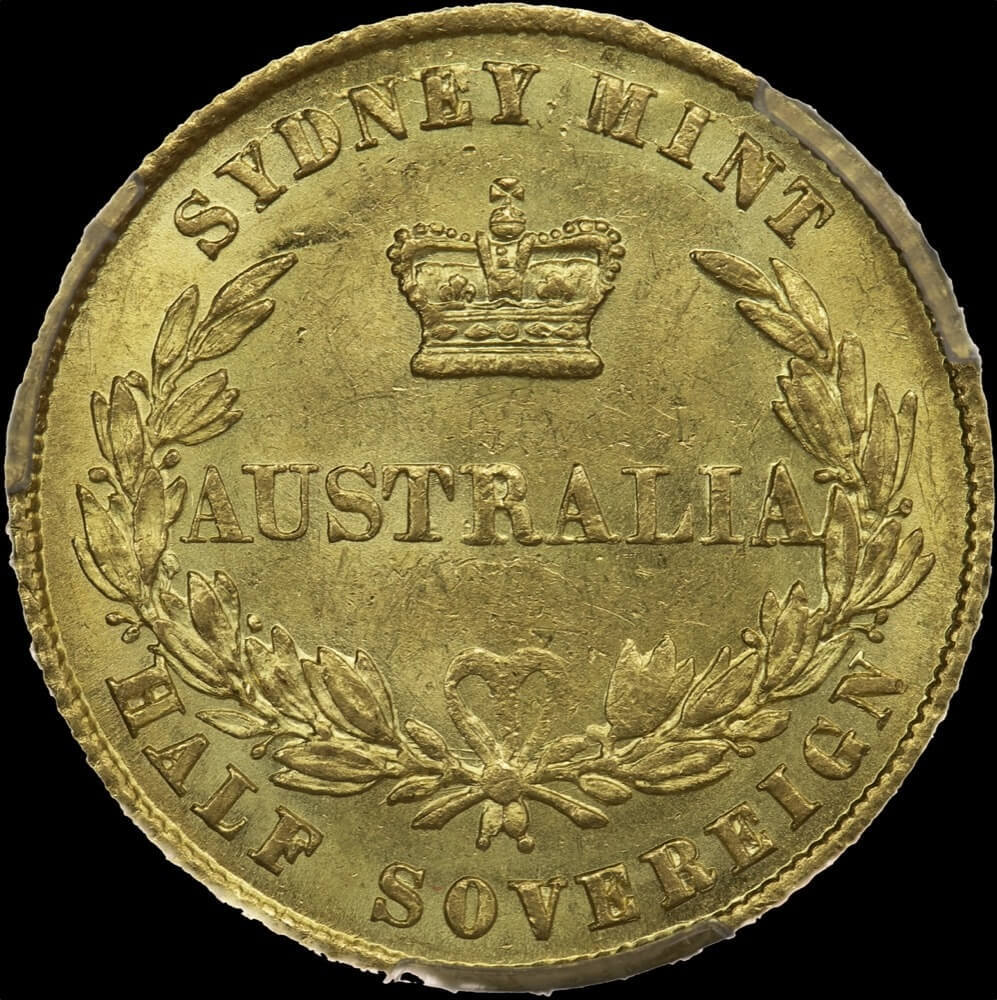 1859 Sydney Mint Type II Half Sovereign PCGS AU58