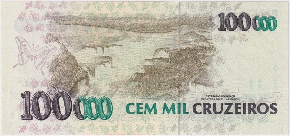 Brazil 1993 100,000 Cruzeiros P#235b Uncirculated