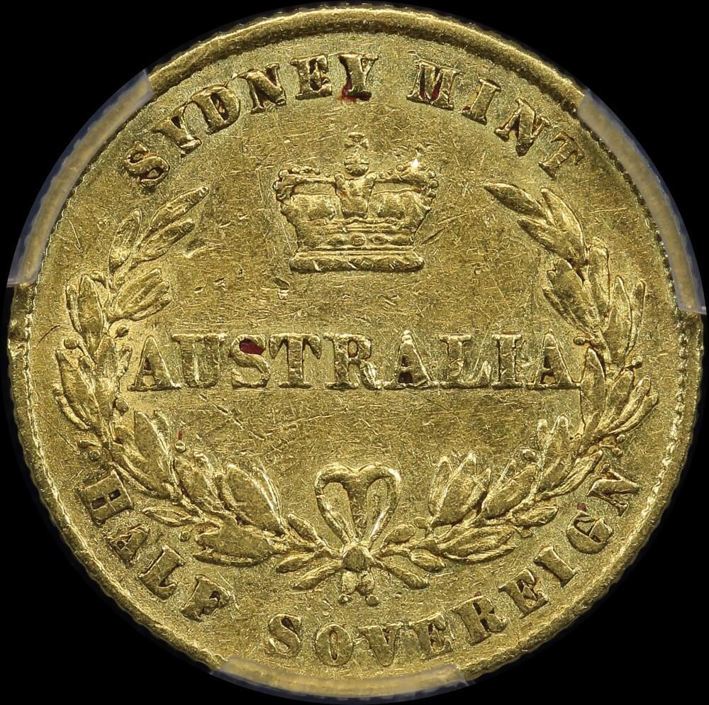 1860/50 Overdate Sydney Mint Type II Half Sovereign PCGS VF35