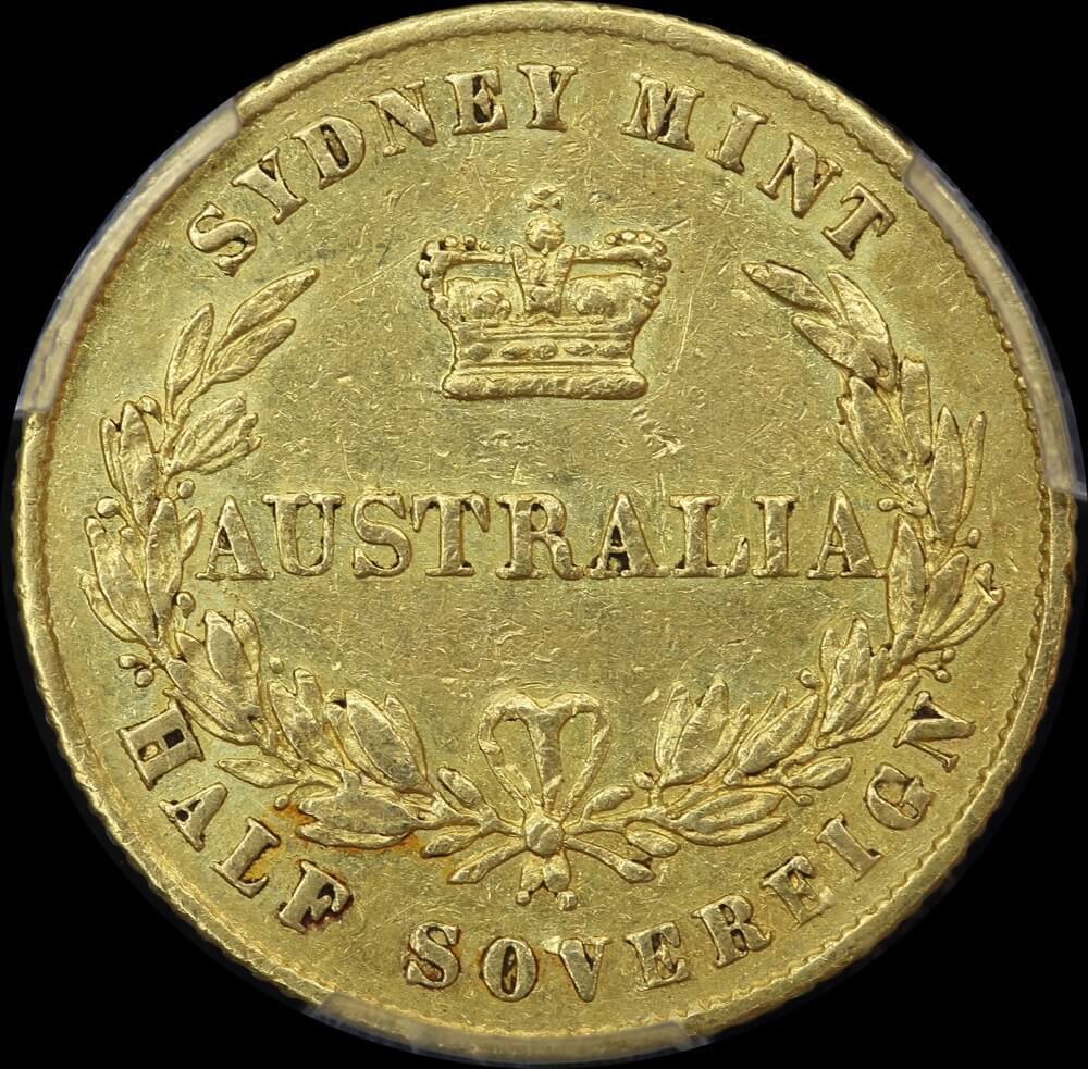 1860 Sydney Mint Type II Half Sovereign PCGS AU53