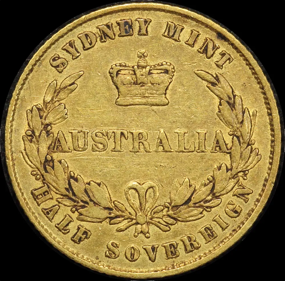 1861 Sydney Mint Type II Half Sovereign about VF