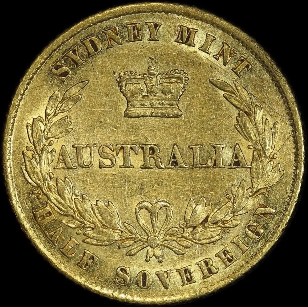 1861 Sydney Mint Type II Half Sovereign Extremely Fine