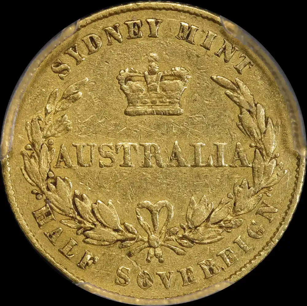 1861 Sydney Mint Type II Half Sovereign PCGS XF45
