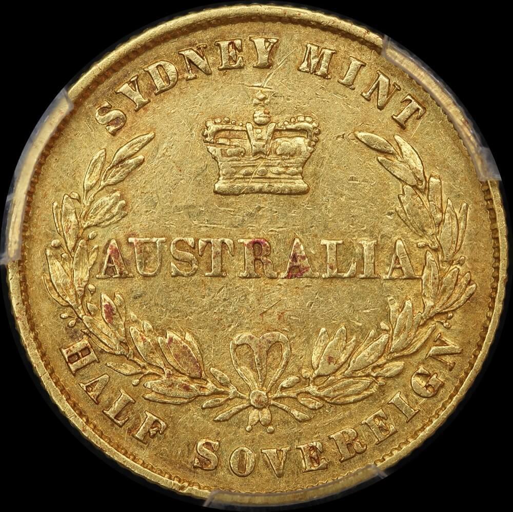 1862 Sydney Mint Type II Half Sovereign PCGS AU53