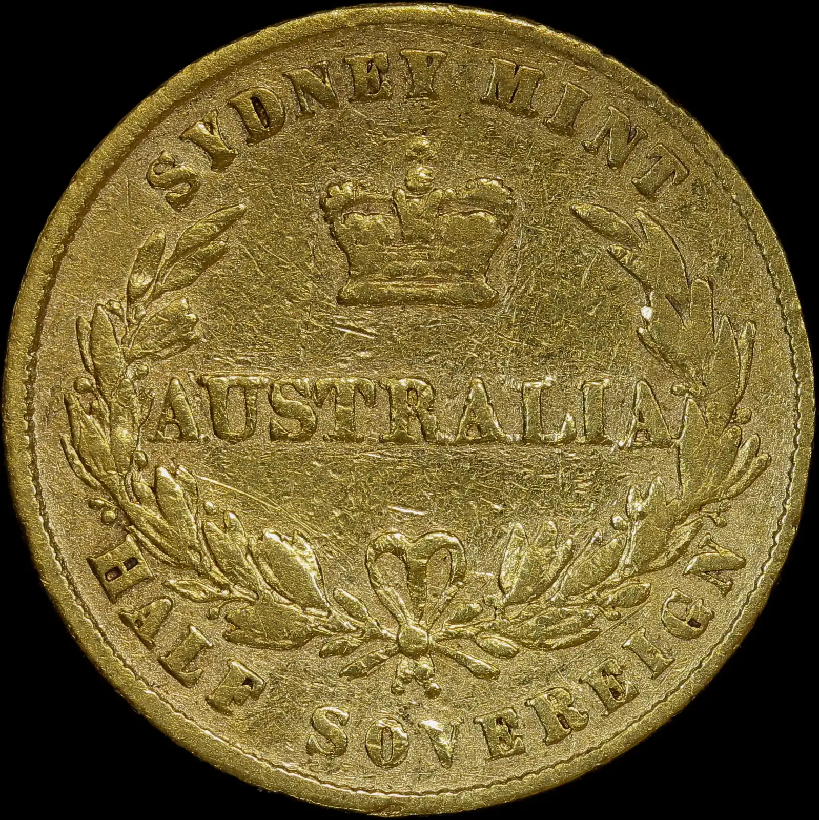 1862 Sydney Mint Type II Half Sovereign Very Good