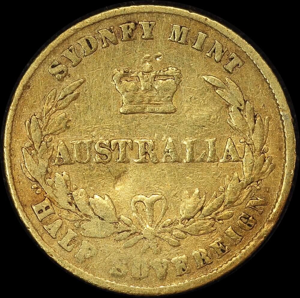 1863 Sydney Mint Type II Half Sovereign Fine