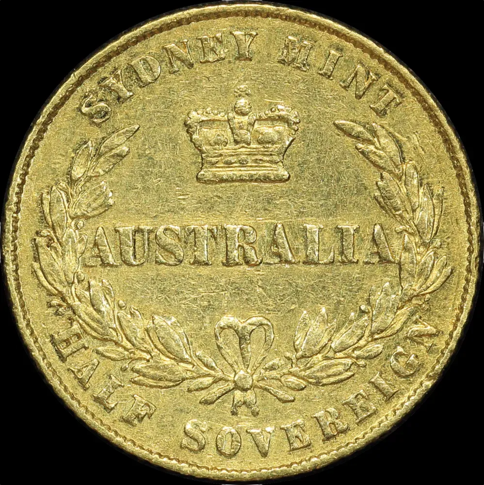 1864 Sydney Mint Type II Half Sovereign about VF