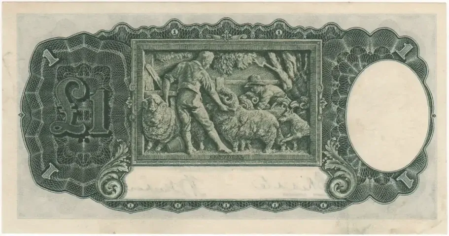 1933 One Pound Riddle/Sheehan R28 about EF