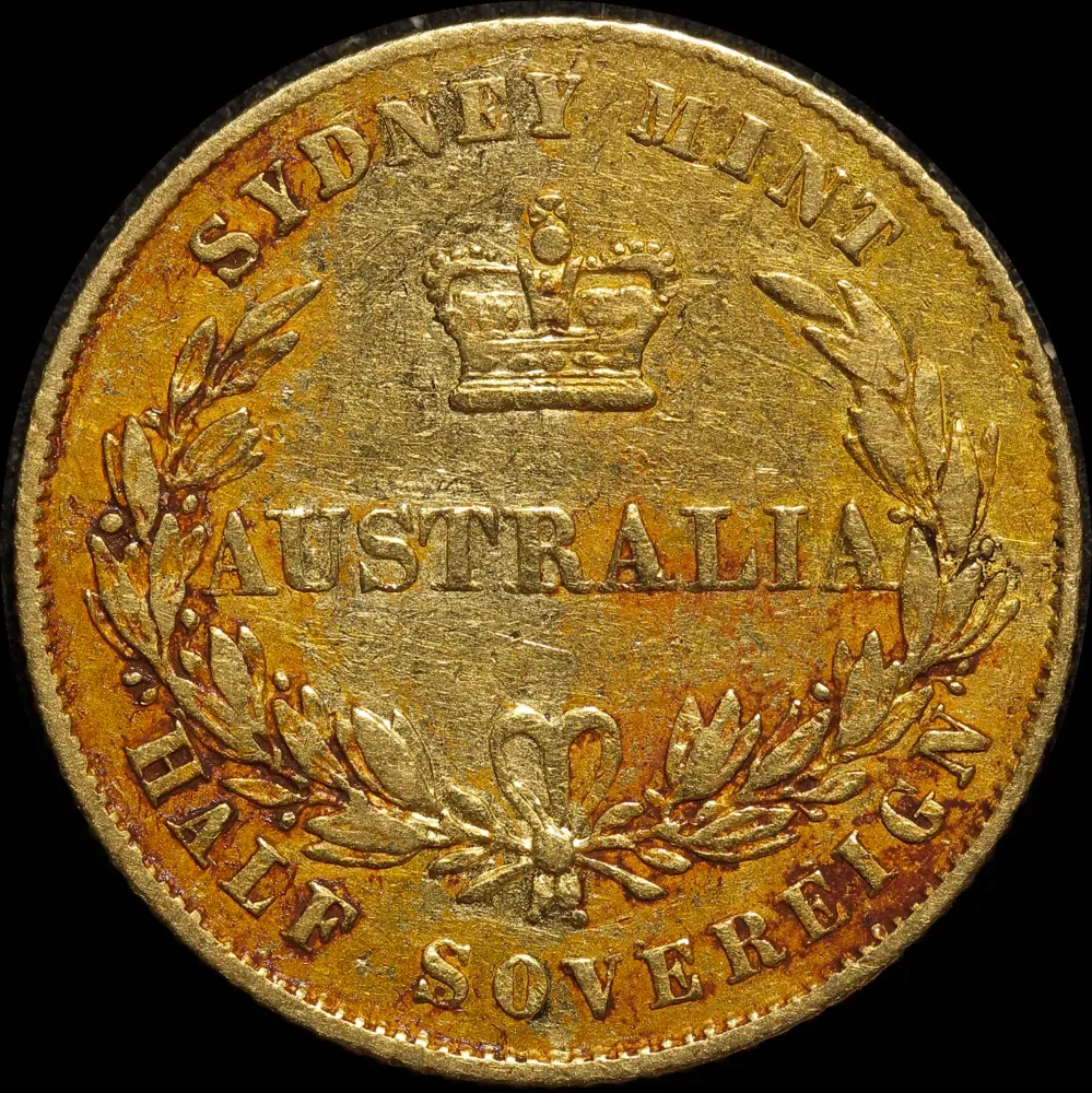 1866 Sydney Mint Type II Half Sovereign about VF