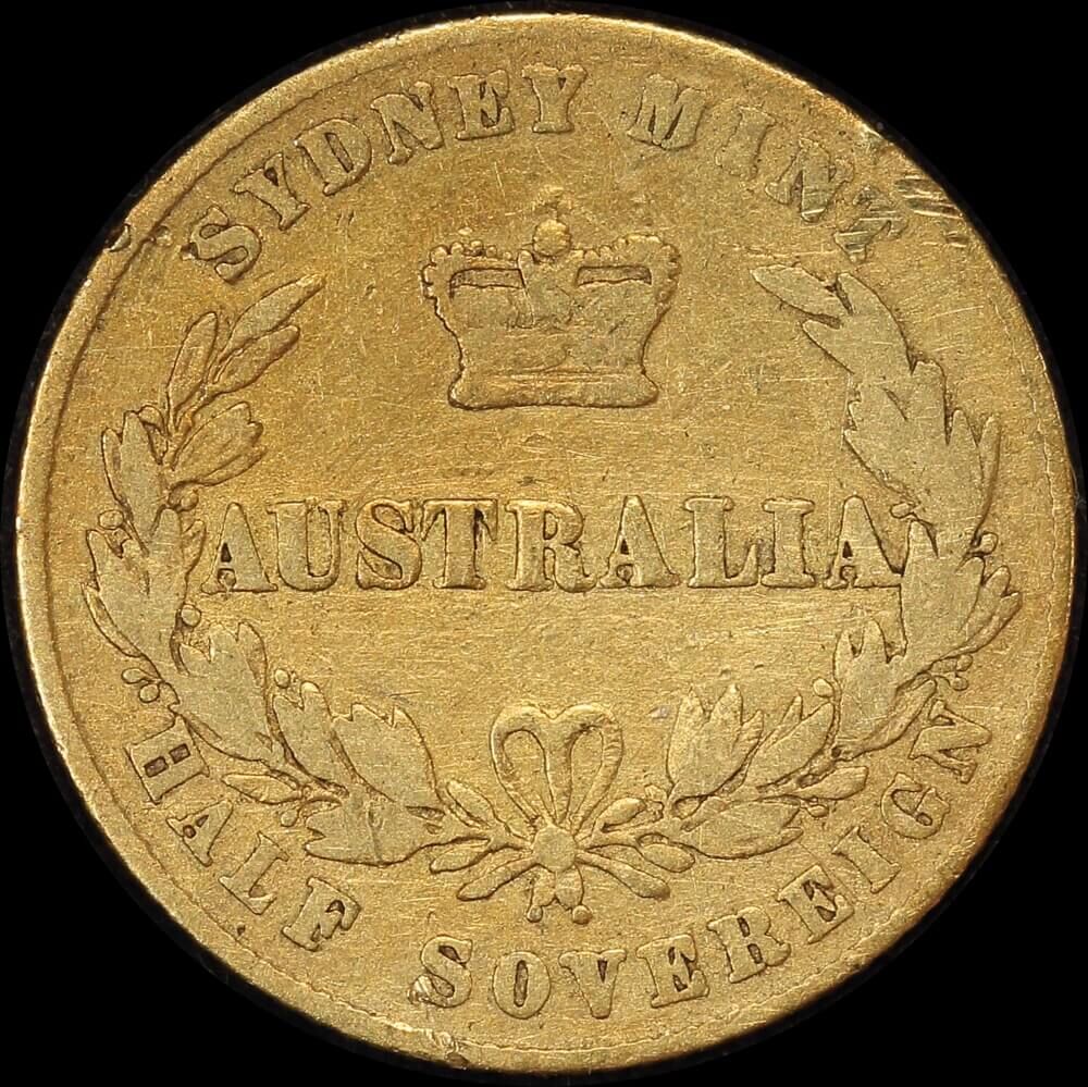 1866 Sydney Mint Type II Half Sovereign Very Good