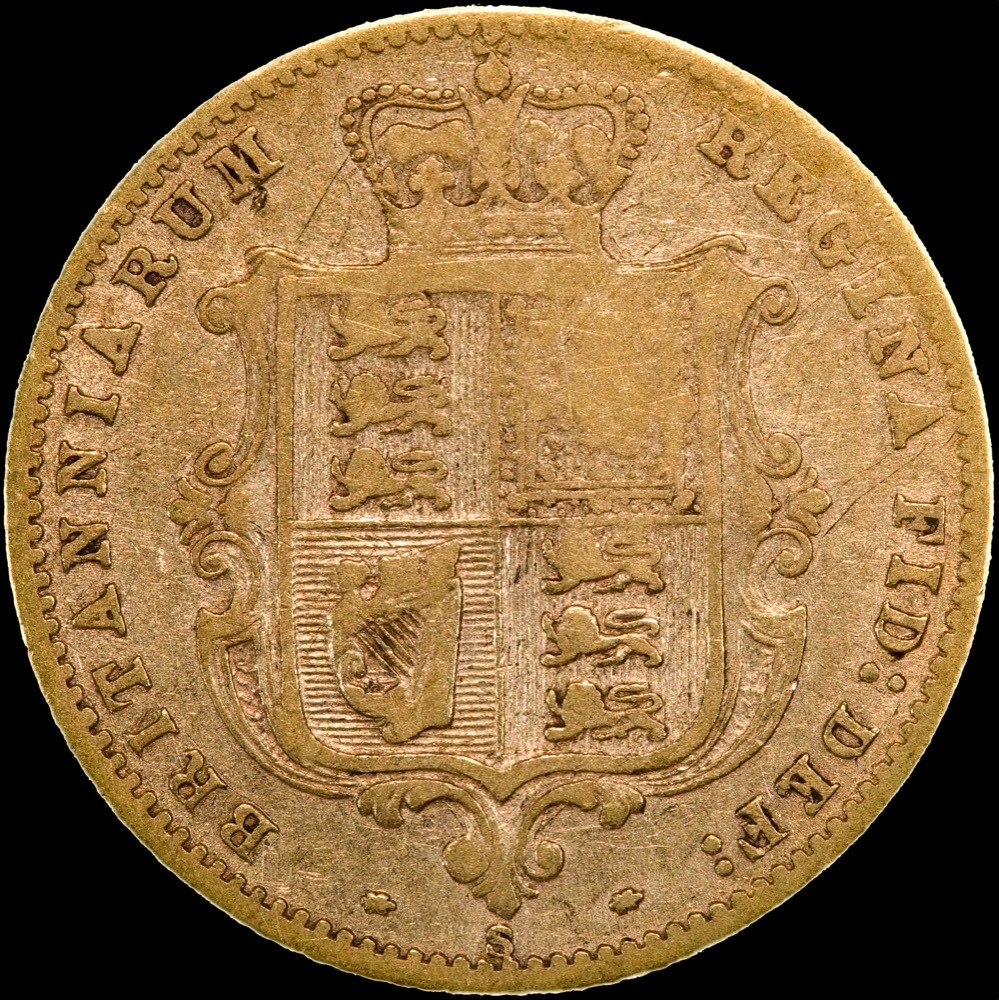 1872 Sydney Young Head Half Sovereign Fine