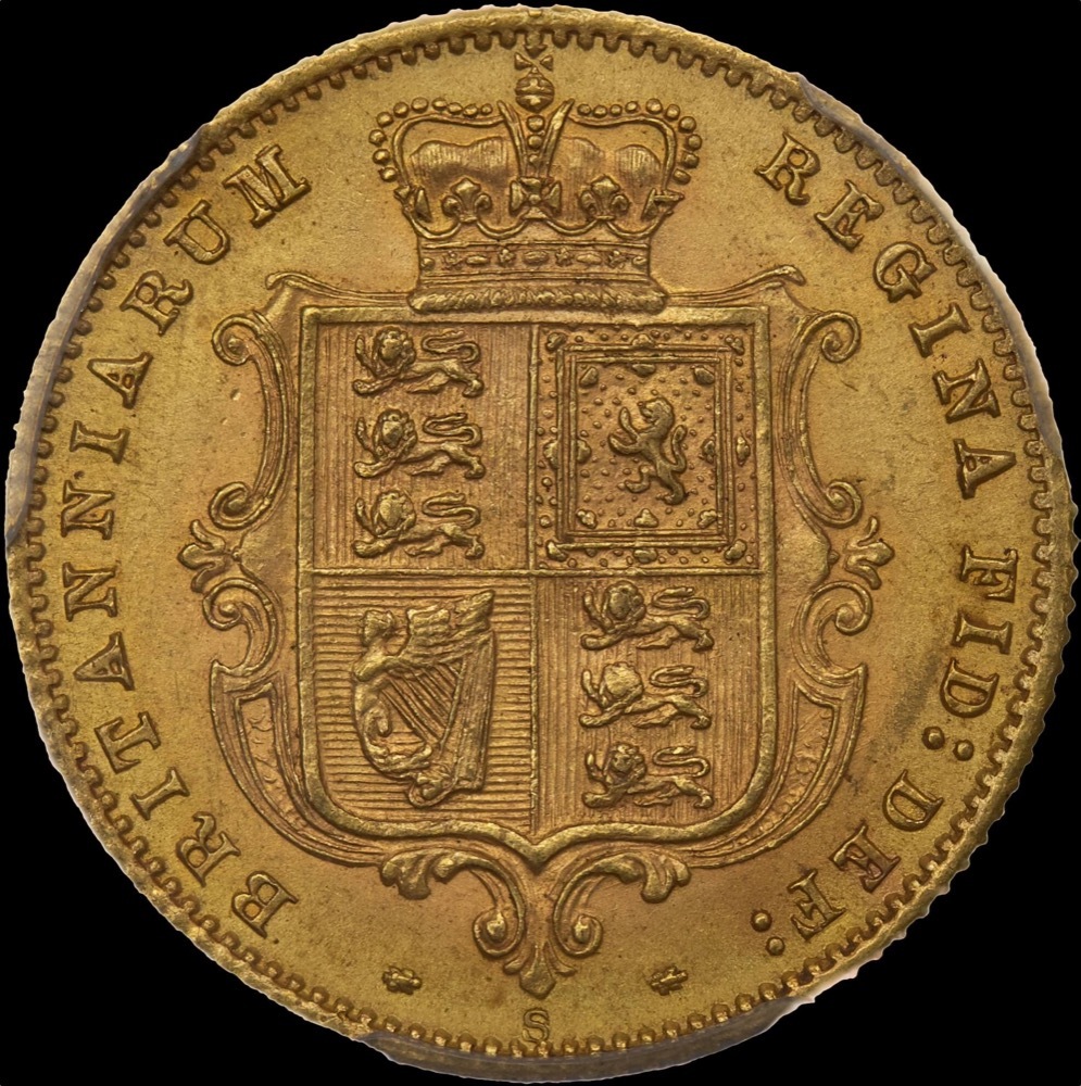 1872 Sydney Young Head Half Sovereign Unc (PCGS MS62)