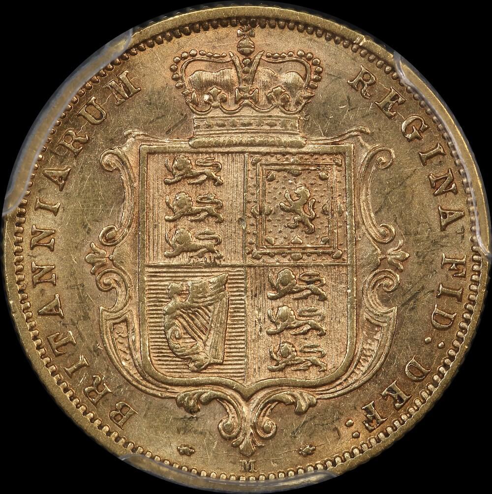 1873 Melbourne Young Head Half Sovereign PCGS AU50