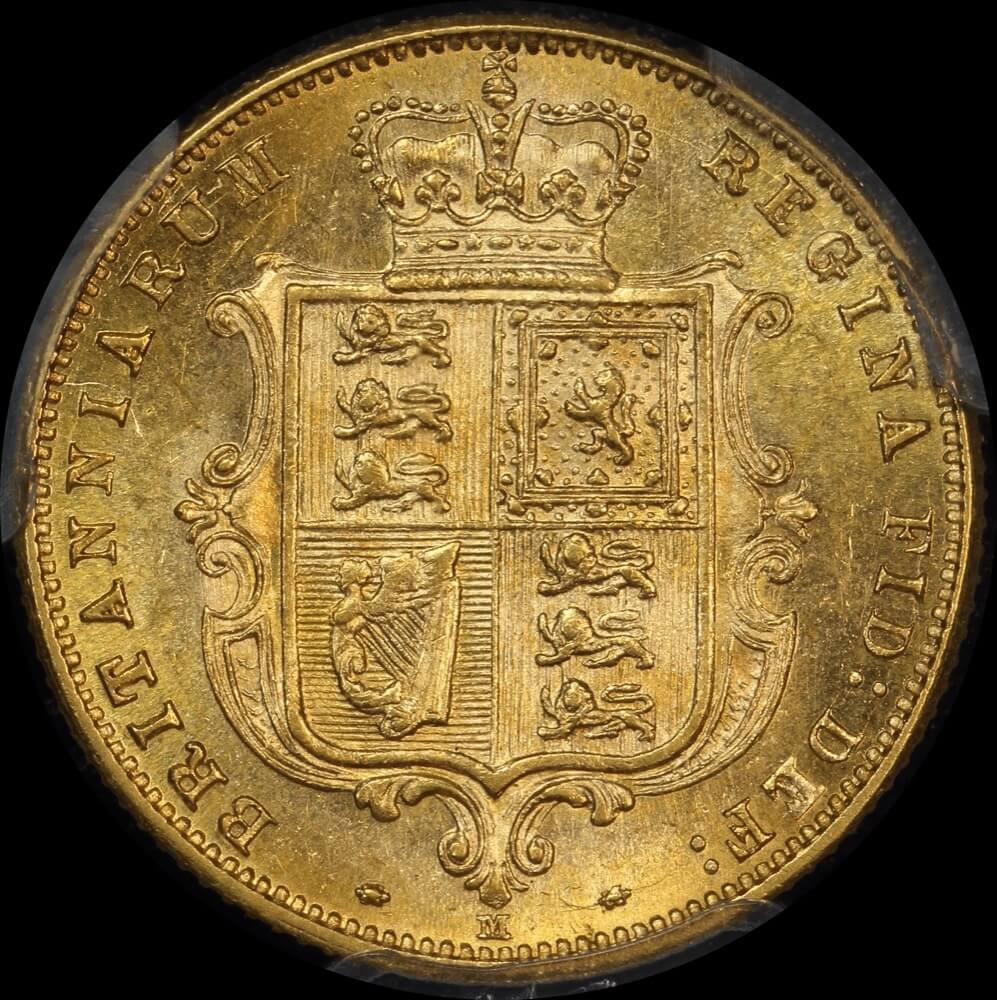 1873 Melbourne Young Head Half Sovereign about Unc (PCGS AU58)