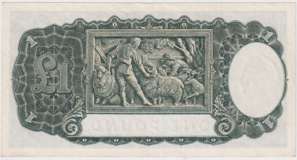 1938 One Pound Sheehan/McFarlane R29 about EF