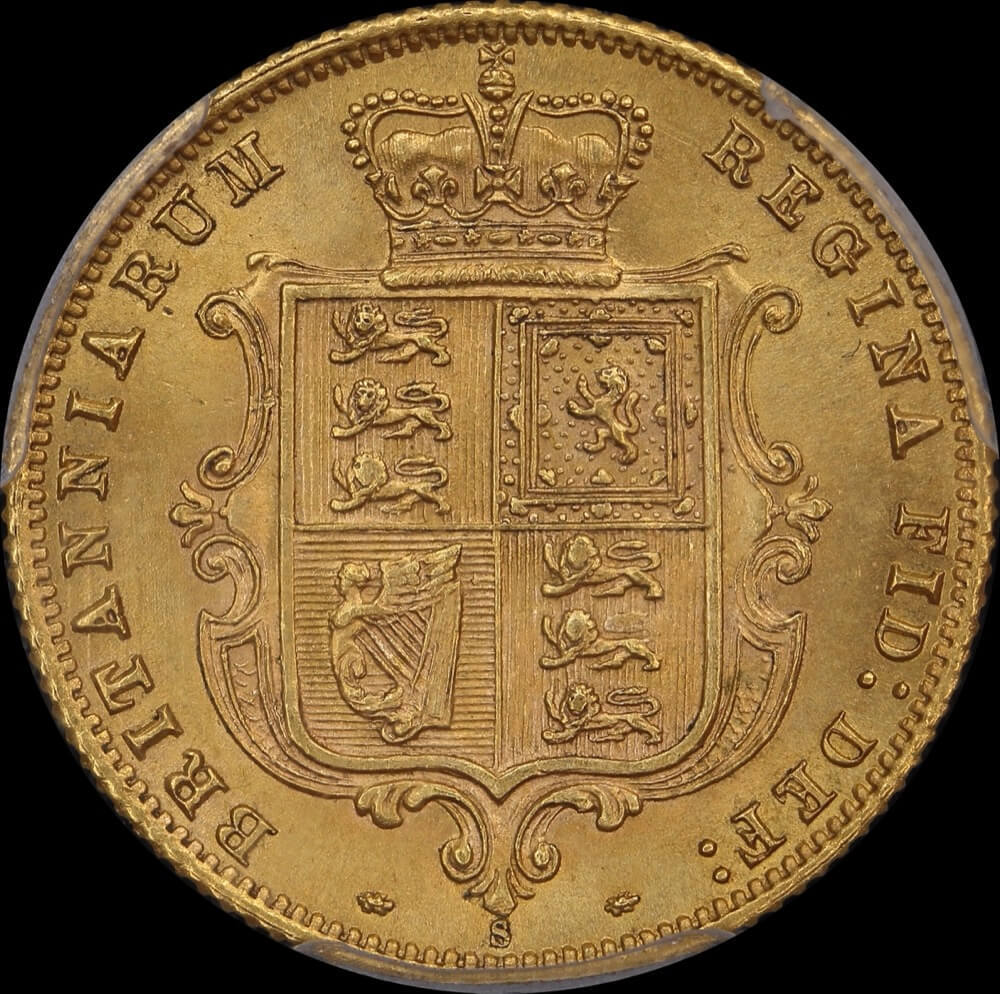 1875 Sydney Young Head Half Sovereign Choice Unc (PCGS MS63)
