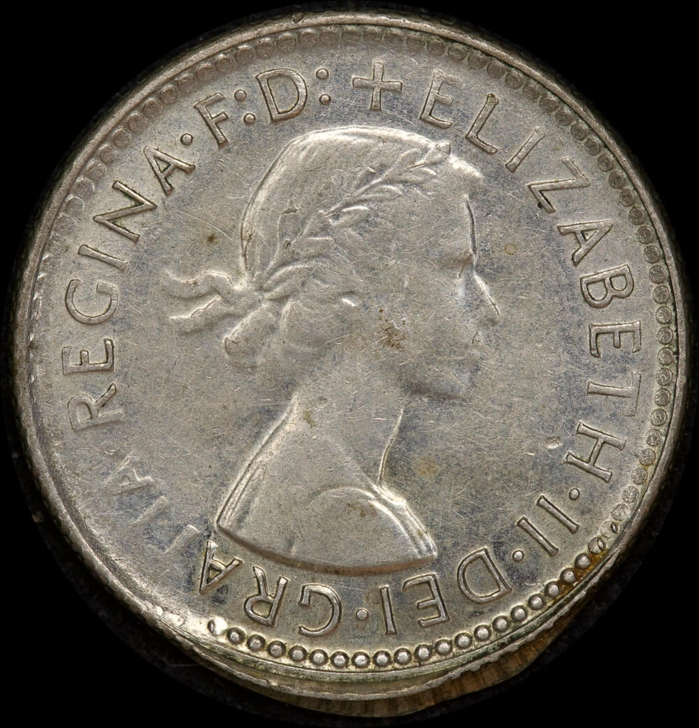 1955-63 Undated Sixpence Elliptical Brockage Error EF