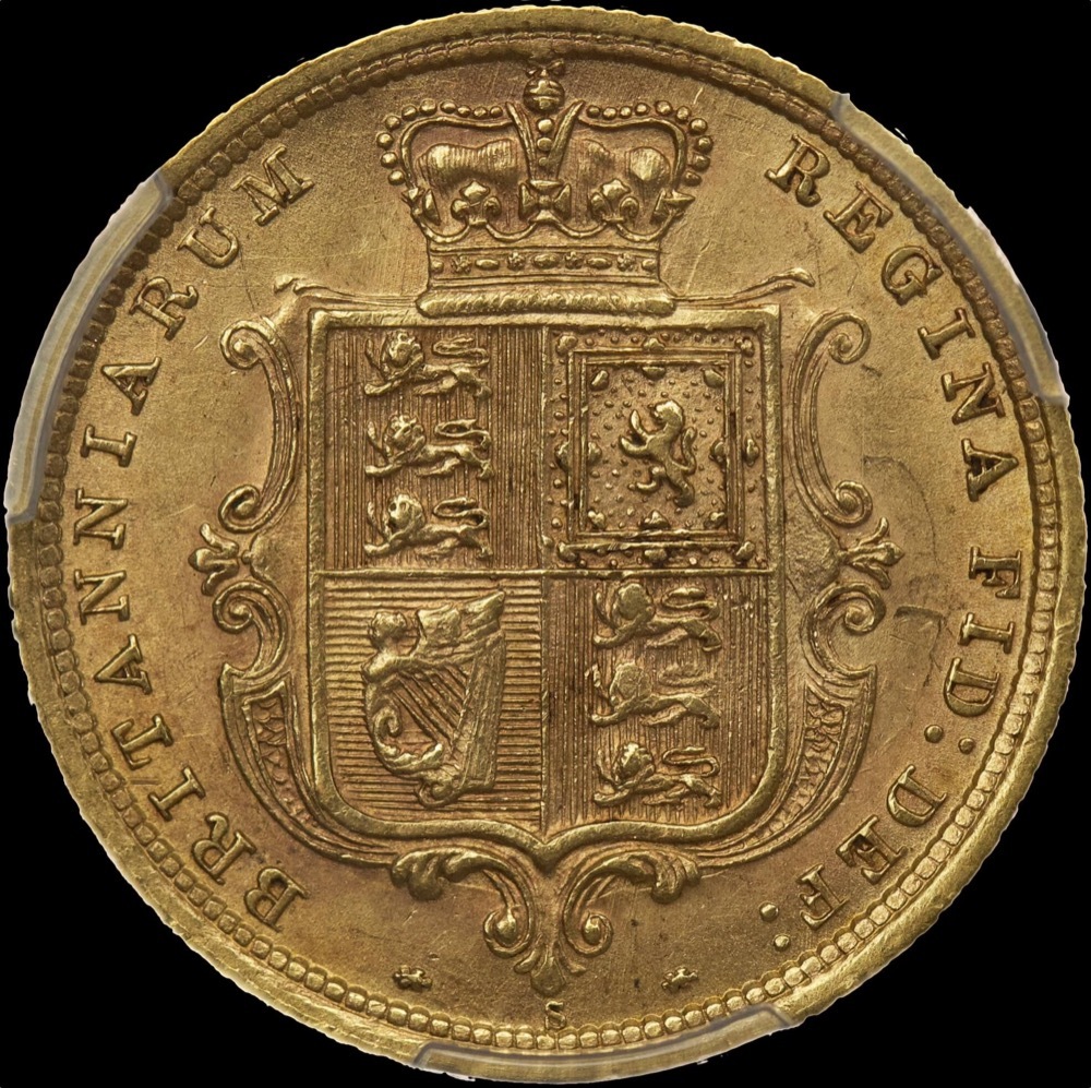 1886 Sydney Young Head Half Sovereign about Unc (PCGS AU58)