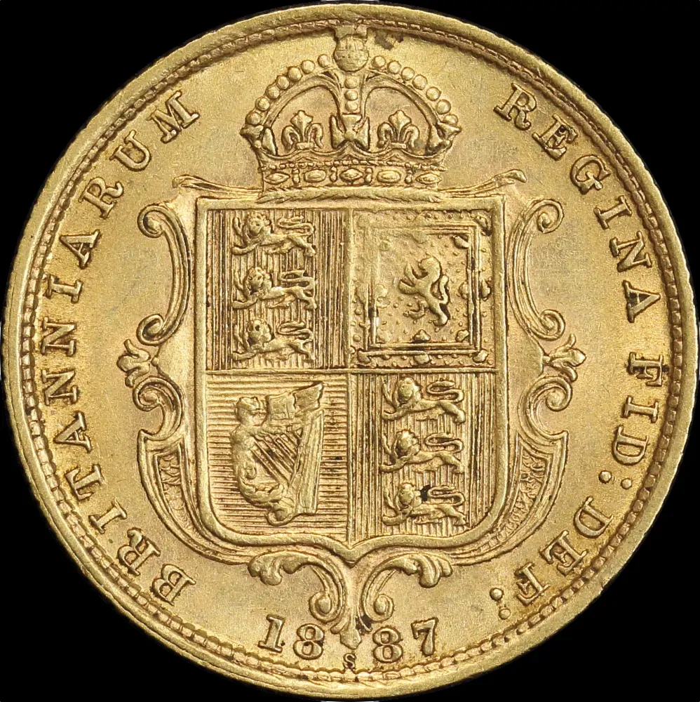 1887 Sydney Jubilee Head Half Sovereign Dish S503 about EF