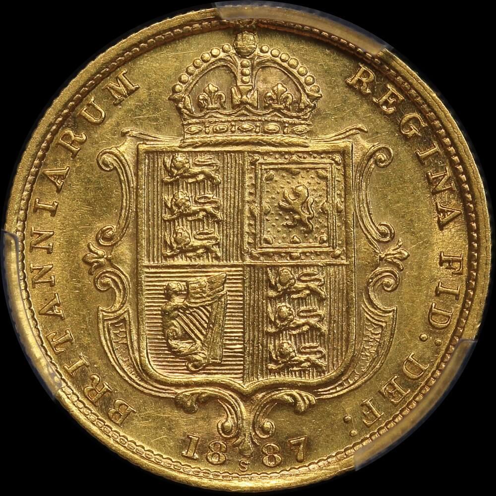 1887 Sydney Jubilee Head Half Sovereign PCGS AU55