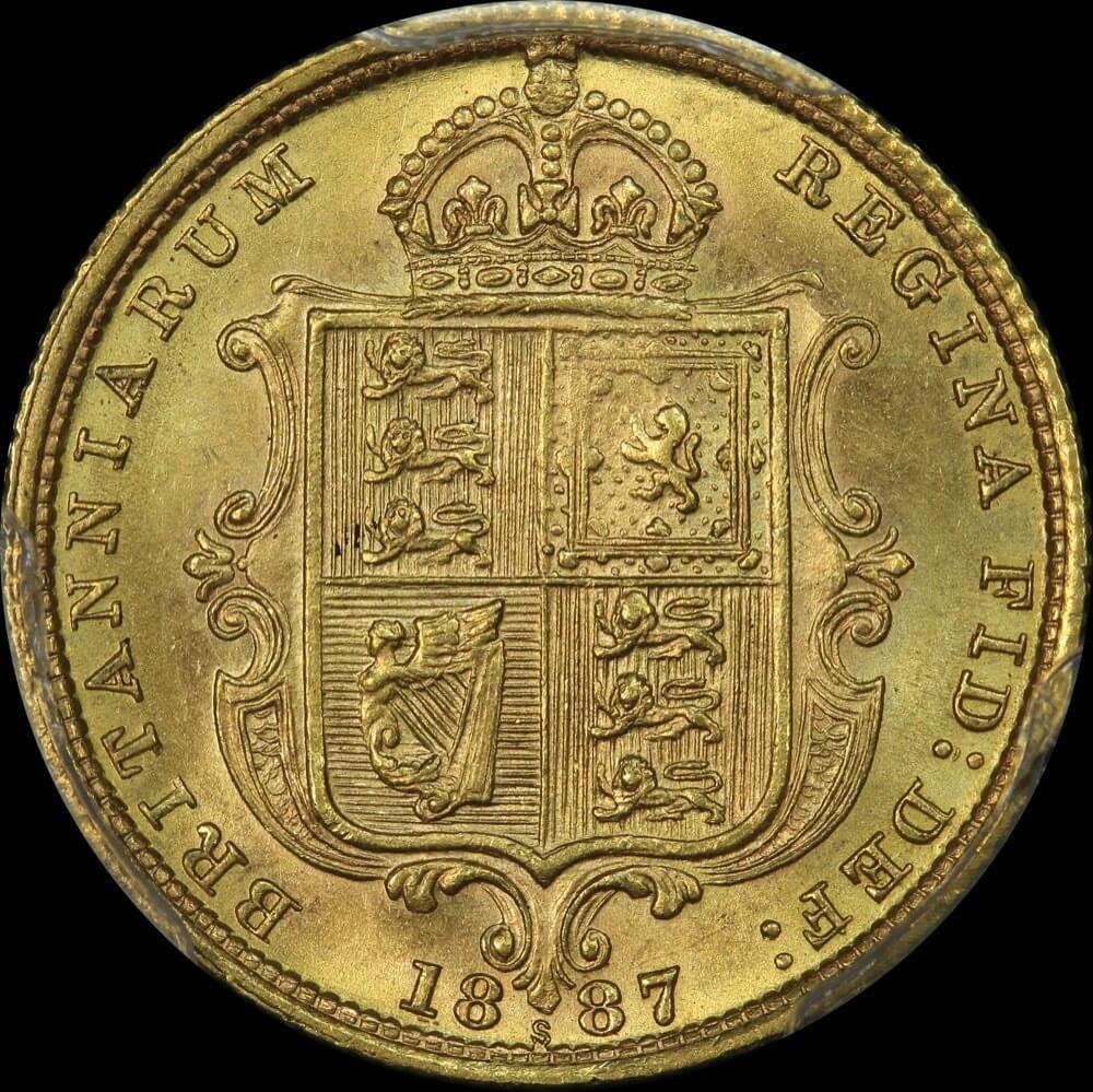 1887 Sydney Jubilee Head Half Sovereign Unc (PCGS MS 62+)
