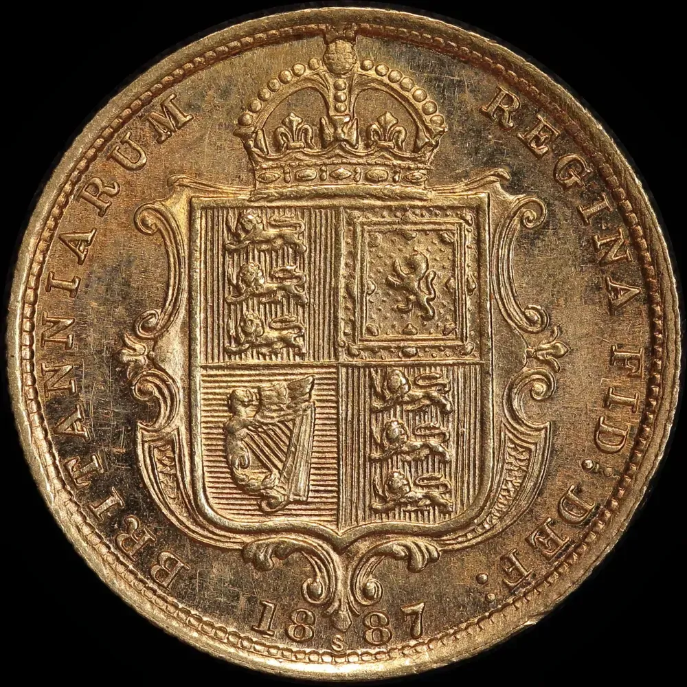 1887 Sydney Jubilee Head Half Sovereign about Unc