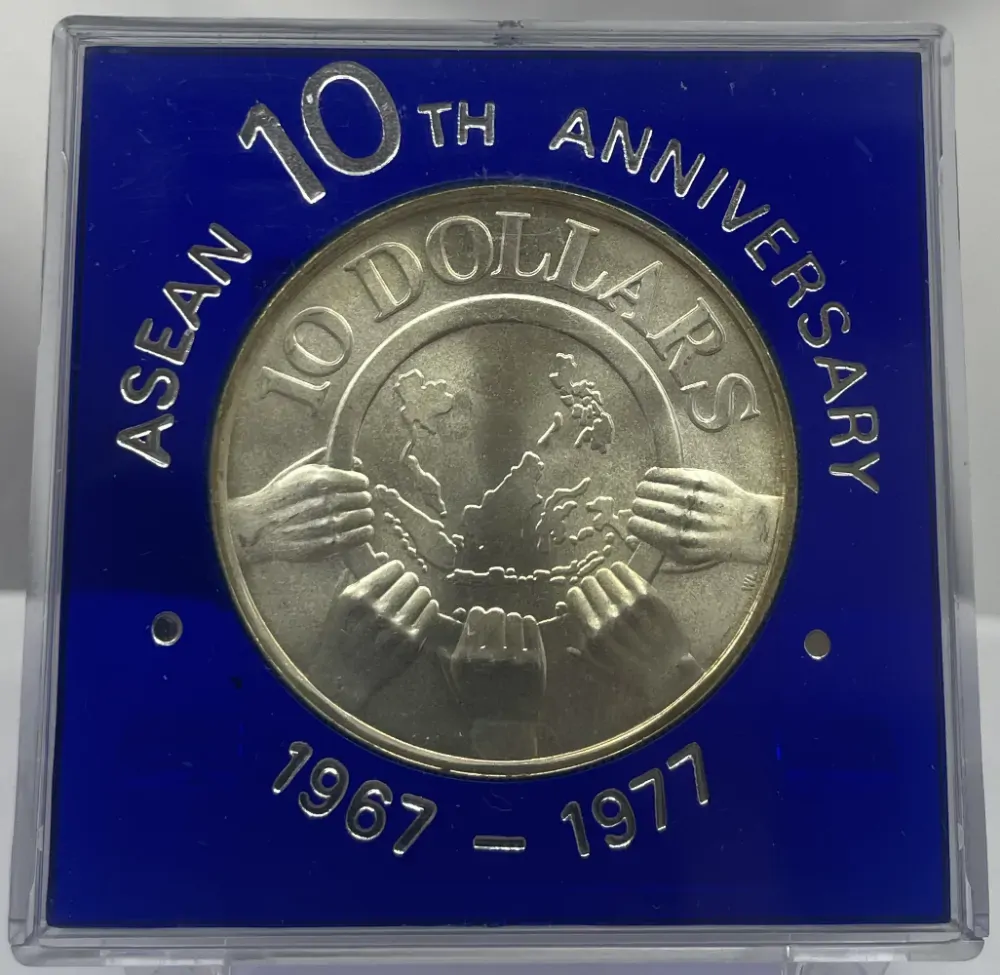 Singapore 1977 Silver $10 KM#16 Uncirculated - ASEAN product image