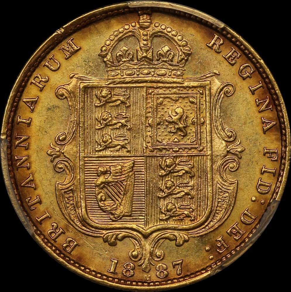 1887 Melbourne Jubilee Head Half Sovereign Choice Unc (PCGS MS63)