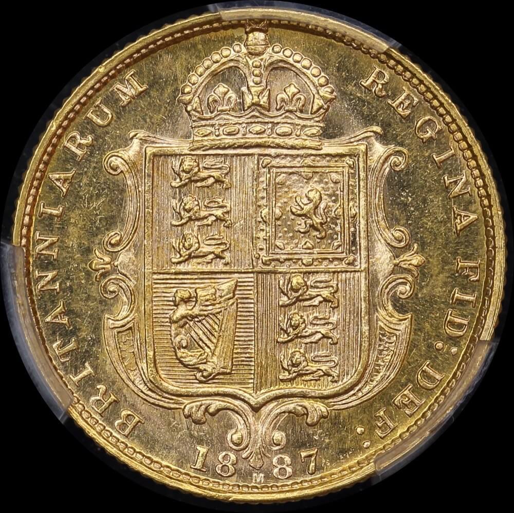 1887 Melbourne Jubilee Head Half Sovereign Unc (PCGS MS62+)