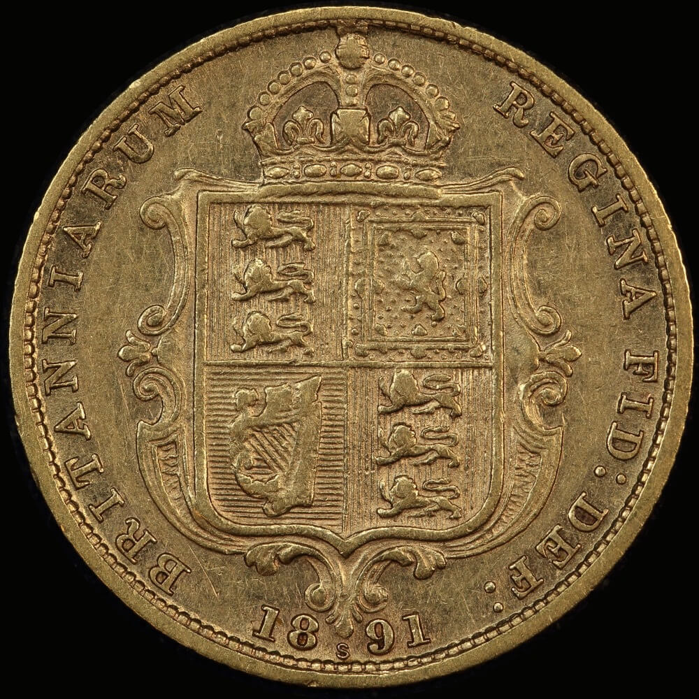 1891 Sydney Jubilee Head Half Sovereign about VF