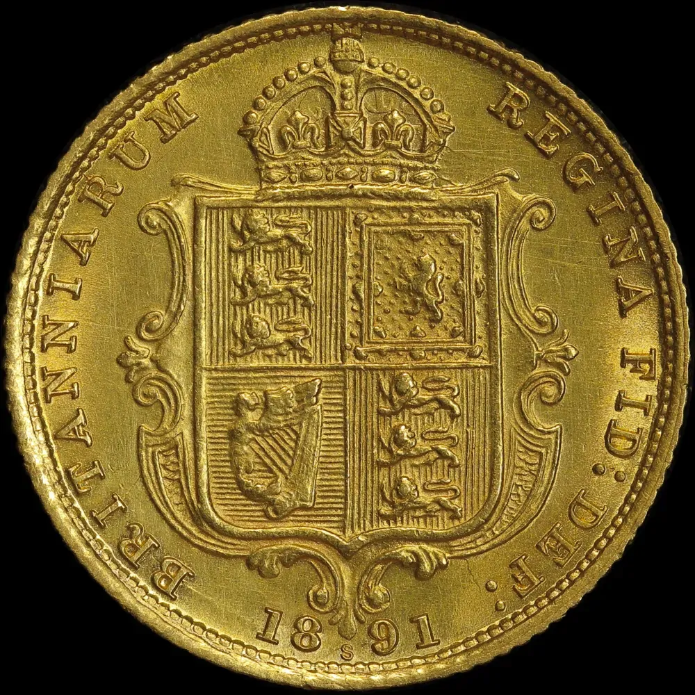 1891 Sydney Jubilee Head Half Sovereign No JEB good EF