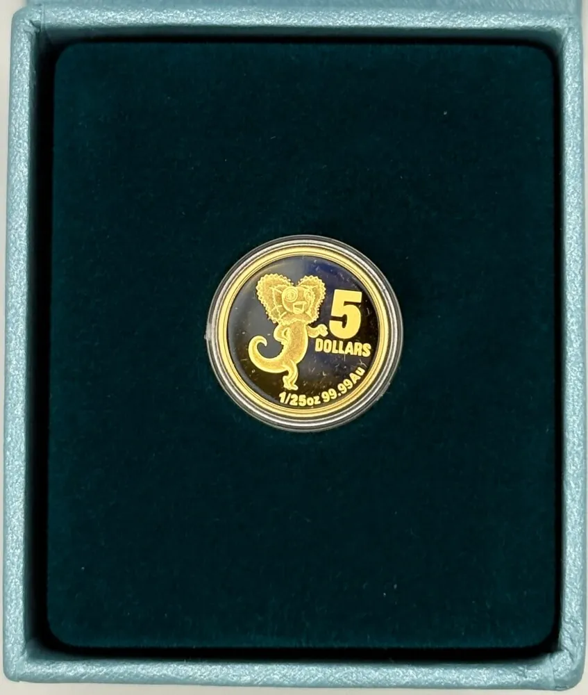 2009 Gold $5 Proof Little Dinkums Lillypilly Frill-Necked Lizard