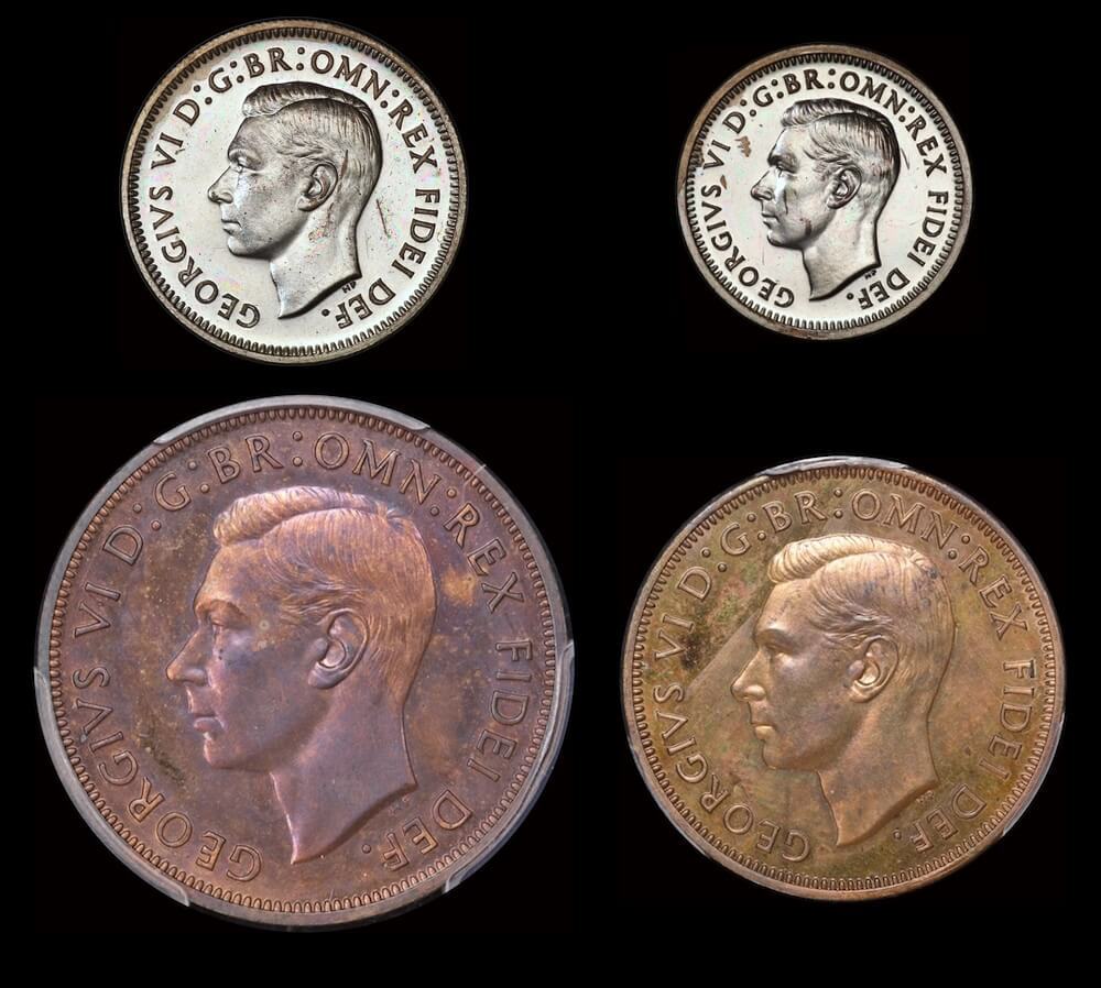 1951-PL London Proof Coin Set (6d to 1/2d) PCGS PR63RB-PR64 product image