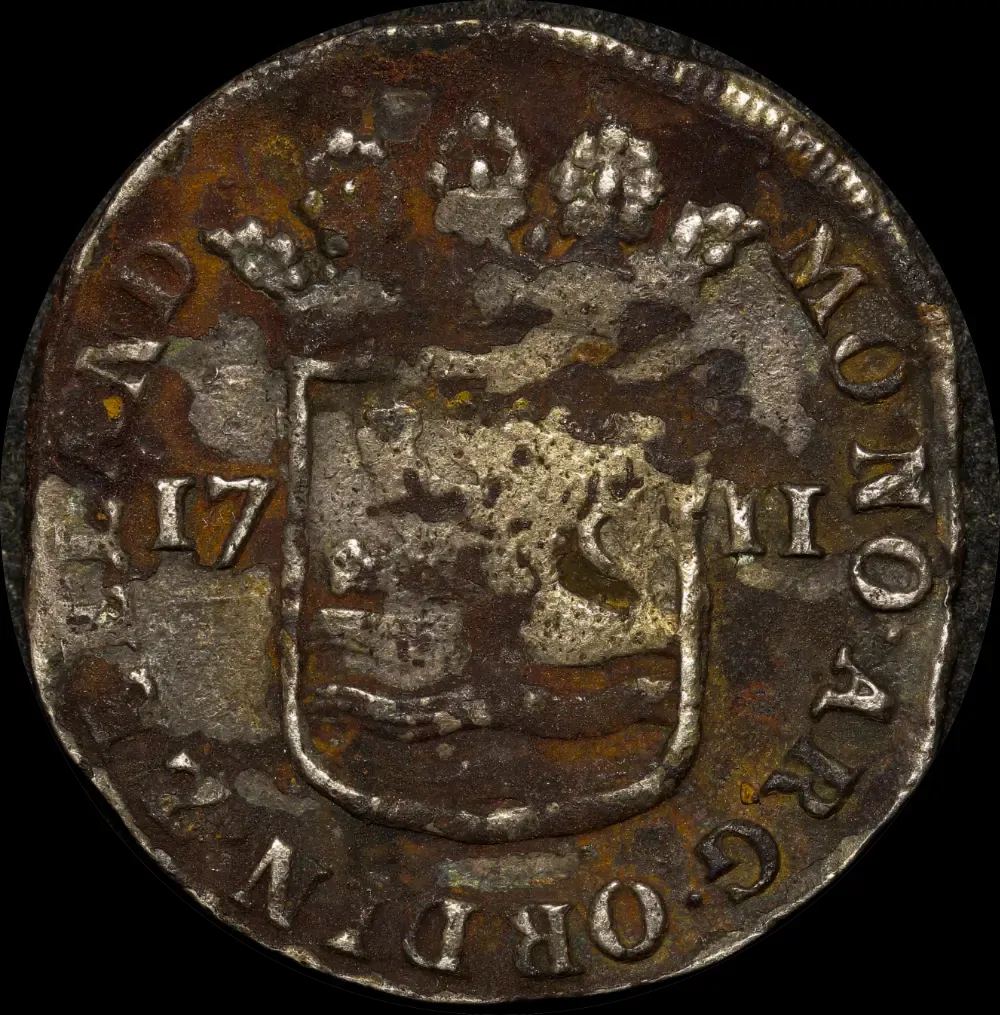 Netherlands (Zeeland) 1711 Silver 6 Stuivers KM#50 about VF ex Zuytdorp Shipwreck