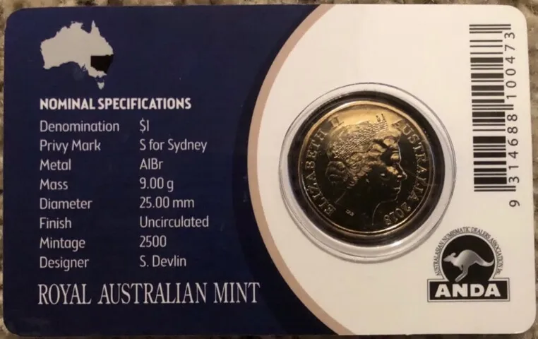 2018 1 Dollar Uncirculated Coin Sydney Money Expo Privy Mark