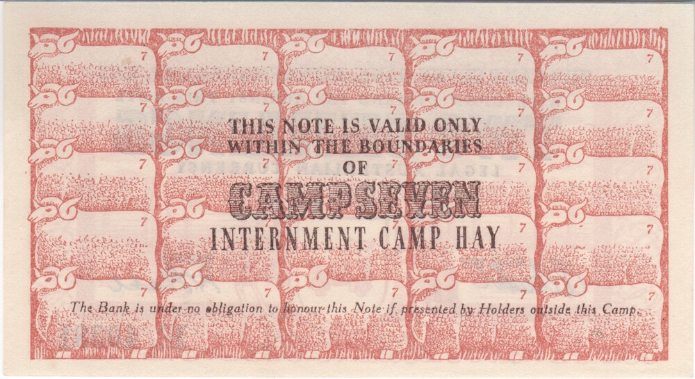 1941 Hay Internment Two Shillings Banknote Mendel / Stahl Uncirculated product image