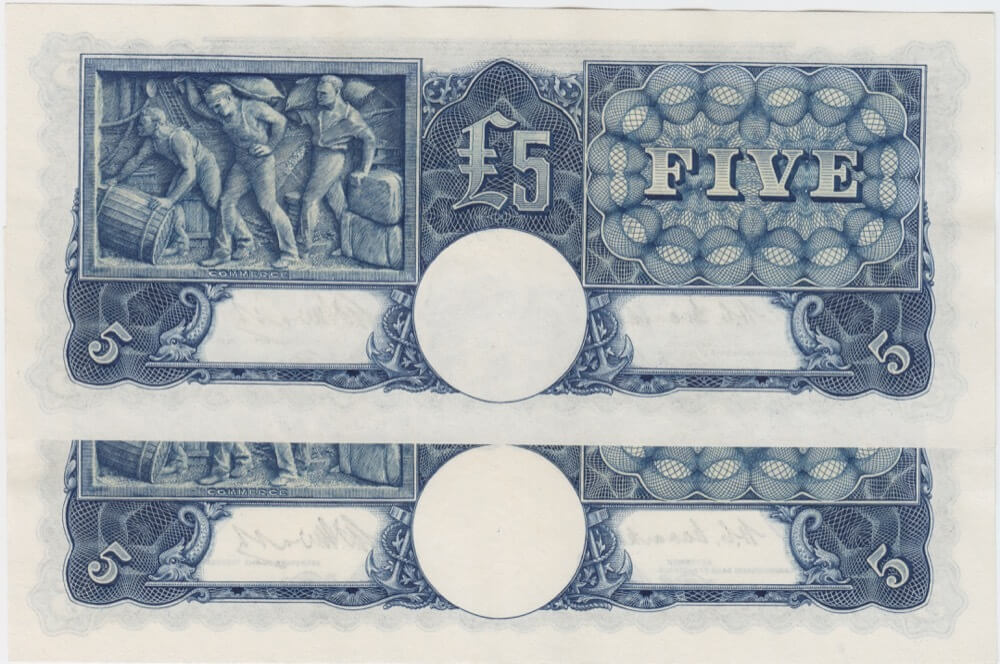 1949 Five Pound Consecutive Pair Coombs/Watt R47 GEF