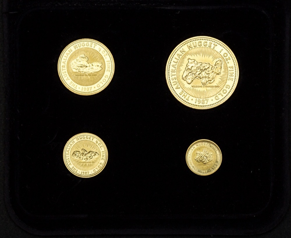 1987 Gold 4 Coin Set (1oz - 1/10oz) Famous Nuggets