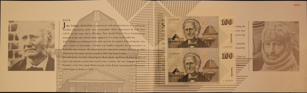 1995 One Hundred Dollar Uncut Vertical Pair - Black Serials