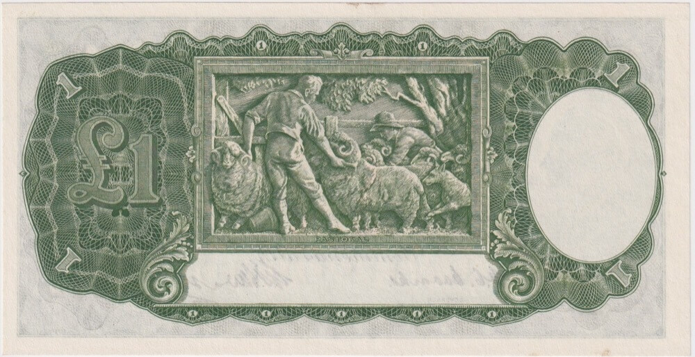 1949 One Pound Coombs/Watt R31 about Unc