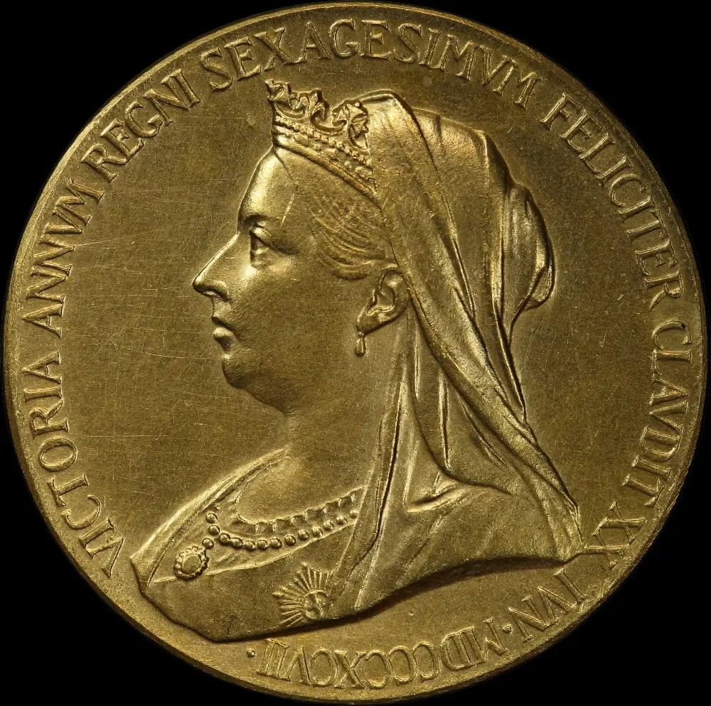 Great Britain 1897 Queen Victoria Gold Diamond Jubilee Medallion 26mm