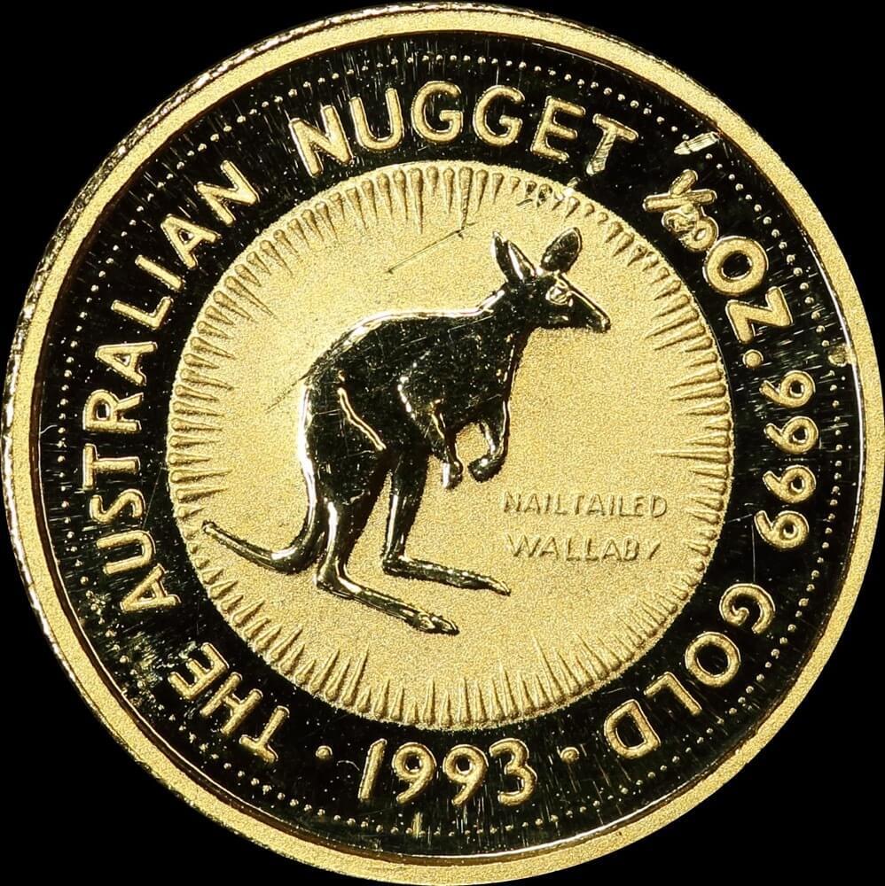 1993 1/20ozt Gold Uncirculated Kangaroo Nugget - Challenge Bank
