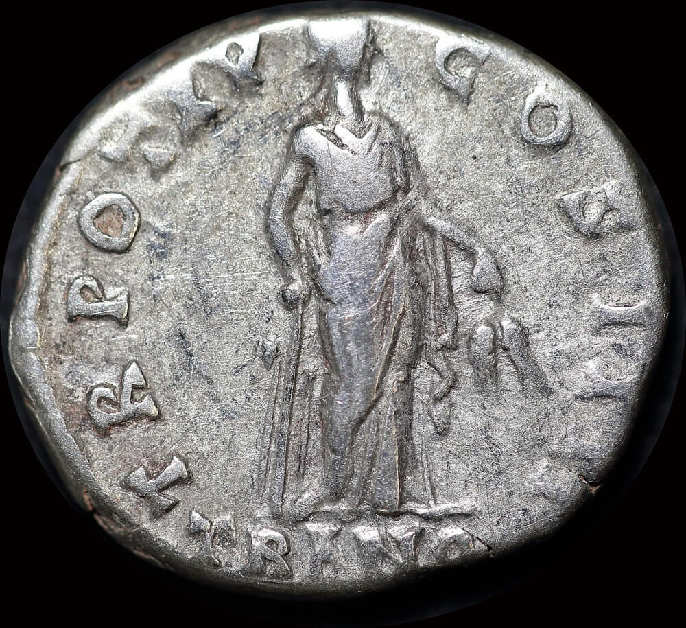 Ancient Rome (Imperial) 151 - 152 AD Antoninus Pius Silver Denarius Tranquilitas RIC III 218 about VF