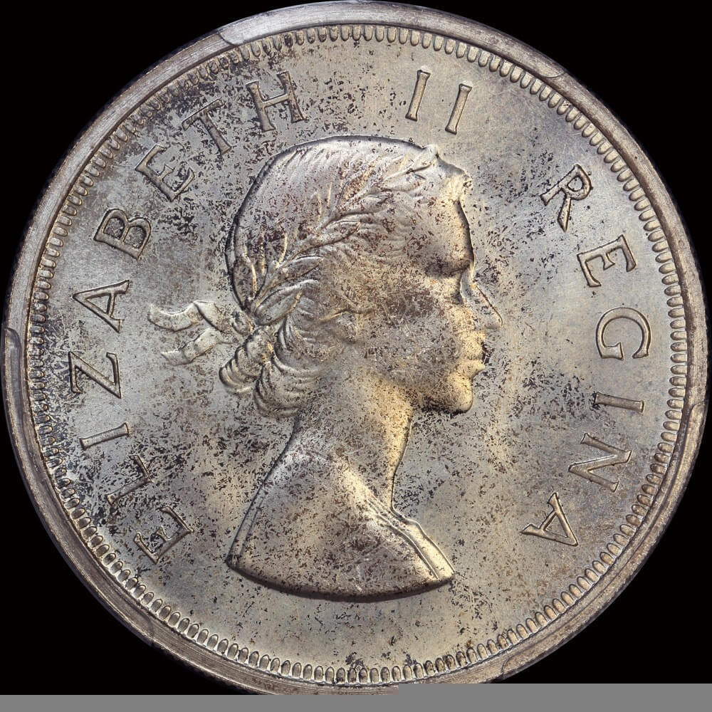 South Africa 1956 Silver 5 Shillings KM#52 PCGS PL66 product image