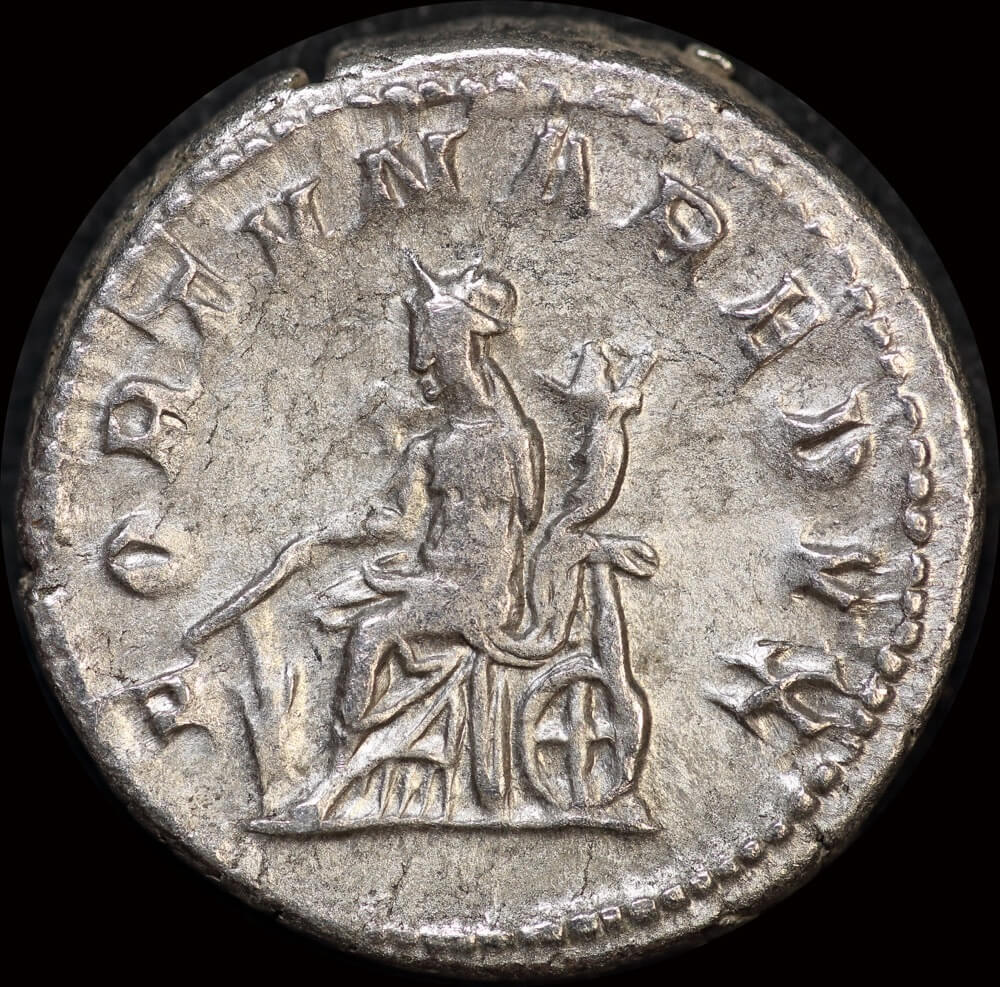 Ancient Rome (Imperial) 243 244 AD Gordian III Silver Denarius Fortuna RIC IV 144 good VF